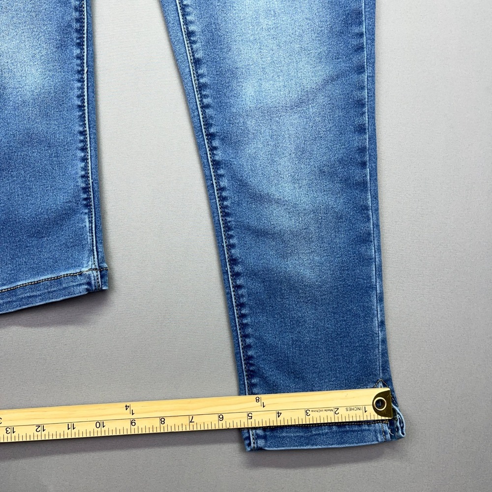 Curve Appeal Denim Jeans Ankle Slit Hem High Rise Medium Wash‎ Sz 2/26 Fits 25" - Picture 4 of 9